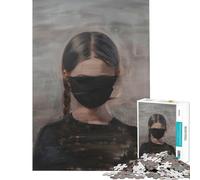 Rompecabezas para Adolescentes de 1000 Piezas Mujer con máscara Negra Juego Educativo de desafío Juguete Ideal para Toda la Familia Un Reto difícil Un Gran Regalo para los Amantes de los Juegos