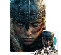 Rompecabezas para Adolescentes de 1000 Piezas Mujer guerrera vikinga Rompecabezas práctico para Adolescentes Decoración de Pared Difícil y desafiante (Tamaño 38x52cm)