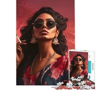 Rompecabezas para Adolescentes de 1000 Piezas Mujer India fumando Juguetes educativos para Aprender Juego Familiar Decoración de Pared Regalos para Mujeres y Hombres (Tamaño 38x26cm)