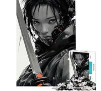Rompecabezas para Adolescentes de 1000 Piezas Mujer samurái Cyberpunk Ideal para divertirse en casa para Disfrutar en Familia Juguete antiestrés Apto para Mayores de 14 años 38x52cm