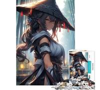 Rompecabezas para Adolescentes de 1000 Piezas Mujer samurái Ronin Juguete Educativo desafío Juegos educativos decoración de Pared Regalo de cumpleaños (tamaño 75x50cm)