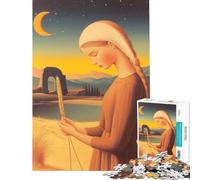 Rompecabezas para Adolescentes de 1000 Piezas Mujer sosteniendo Trigo al Atardecer Juegos relajantes y adictivos para Cultivar la Paciencia Regalos de cumpleaños para la diversión Familiar (38x26cm)