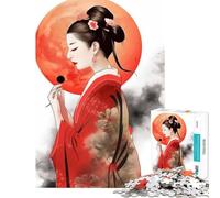 Rompecabezas para Adolescentes de 1000 Piezas Mujer Tradicional Vestida de Rojo Juguete Educativo y desafiante para Toda la Familia Un Regalo Ideal para los Amantes de los Juegos (tamaño 38x52cm)