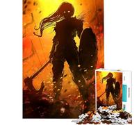 Rompecabezas para Adolescentes de 1000 Piezas Mujer vikinga Berserker Juego práctico y desafiante Juguetes Ideas para Regalos Corte de precisión (tamaño 50x75cm)
