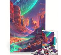 Rompecabezas para Adolescentes de 1000 Piezas Mundo mítico Colores neón Juego de ingenio Actividades Divertidas para Hacer en casa Regalo para Mujeres 38x26cm