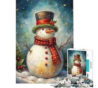 Rompecabezas para Adolescentes de 1000 Piezas Muñeco de Nieve Festivo en un país de Las Maravillas Invernal Rompecabezas para Adolescentes Juguete decoración de Pared decoración desafío