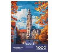 Rompecabezas para Adolescentes De 1000 Piezas Munich Cityscape Painting Rompecabezas para Adolescentes Juegos Relajantes Carrera De Velocidad De Manos 38x26cm/1000pcs