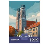 Rompecabezas para Adolescentes De 1000 Piezas Munich Germany Travel Rompecabezas para Adultos Juegos Relajantes Regalos De Cumpleaños para Amigos Y Familiares 38x26cm/1000pcs