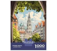 Rompecabezas para Adolescentes De 1000 Piezas Munich, Germany Travel Rompecabezas para Adultos Juegos De Relajación Decoración Juego Desafiante Regalos 38x26cm/1000pcs