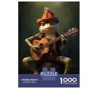 Rompecabezas para Adolescentes De 1000 Piezas Musician Frog Guitar Rompecabezas Juguetes Antiestrés Corte De Precisión Cumpleaños 70x50cm/1000pcs