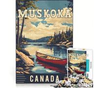 Rompecabezas para Adolescentes de 1000 Piezas, Muskoka en Canadá, Juegos educativos, decoración, colección de Artistas, Bellas Artes 38x26cm