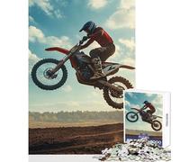 Rompecabezas para Adolescentes de 1000 Piezas MX Jump Motocross Dirtbike Juguetes antiestrés Regalos de Amigo Secreto Juego de ingenio Actividades Divertidas en casa tamaño 38x26cm