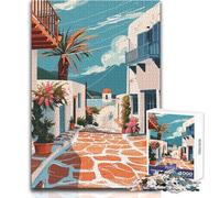 Rompecabezas para Adolescentes de 1000 Piezas, Mykonos, Grecia, Juegos Familiares, decoración del hogar, Regalos de cumpleaños, tamaño 50x75cm