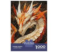 Rompecabezas para Adolescentes De 1000 Piezas Mysterious Dragon Mosaic Rompecabezas para Adultos Juego De Ingenio Decoración De Pared Regalos para Reducir El Estrés 52x38cm/1000pcs
