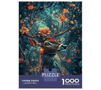 Rompecabezas para Adolescentes De 1000 Piezas Mystic Deer in Bloom Rompecabezas para Adultos Juego De Ingenio para Mejorar La Memoria Actividades Divertidas En Casa 52x38cm/1000pcs