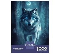 Rompecabezas para Adolescentes De 1000 Piezas Mystic Wolf Moonlight Rompecabezas para Adultos Juegos Familiares Alivia El Estrés Regalos De Cumpleaños Y Únicos 52x38cm/1000pcs