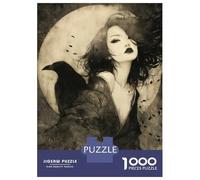 Rompecabezas para Adolescentes De 1000 Piezas Mystical Asian Woman with Raven Rompecabezas para Adultos Juego De Ingenio para Mejorar La Memoria Actividades Divertidas En Casa 52x38cm/1000pcs