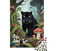 Rompecabezas para Adolescentes De 1000 Piezas Mystical Forest with Black Panther Rompecabezas para Adultos Juegos Relajantes Regalos para Mujeres Regalos De Juegos Desafiantes 70x50cm/1000pcs