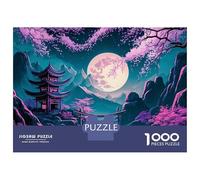 Rompecabezas para Adolescentes De 1000 Piezas Mystical Night Full Moon Rompecabezas Juegos Relajantes Decoración De Pared 38x26cm/1000pcs