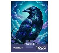 Rompecabezas para Adolescentes De 1000 Piezas Mystical Raven in Starry Night Rompecabezas para Adultos Juguete Decoración De Pared Corte De Precisión para Cumpleaños, Navidad 70x50cm/1000pcs
