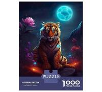 Rompecabezas para Adolescentes De 1000 Piezas Mystical Tiger on Mars Rompecabezas para Adultos Juguetes Antiestrés Decoración De Pared Interacción Entre Padres E Hijos 70x50cm/1000pcs