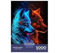 Rompecabezas para Adolescentes De 1000 Piezas Mystical Wolf Abstract Rompecabezas para Adultos Juguetes Antiestrés Regalo De Cumpleaños para Cumpleaños, Navidad 38x26cm/1000pcs