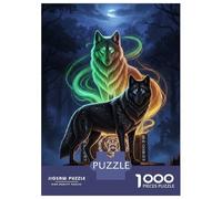 Rompecabezas para Adolescentes De 1000 Piezas Mystical Wolves in Enchanted Forest Rompecabezas para Adultos Juegos Divertidos Desafío Difícil Regalo De Cumpleaños, Regalos, 70x50cm/1000pcs