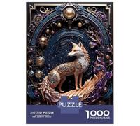 Rompecabezas para Adolescentes De 1000 Piezas Mythical Red Fox Art Deco Rompecabezas Juguetes Antiestrés Corte De Precisión Cumpleaños 38x26cm/1000pcs