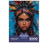 Rompecabezas para Adolescentes De 1000 Piezas Native American Girl Painting Rompecabezas para Adultos Juegos Relajantes Regalos De Cumpleaños para Amigos Y Familiares 38x26cm/1000pcs