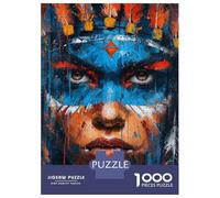 Rompecabezas para Adolescentes De 1000 Piezas Native American Indian Art Print-2 Rompecabezas para Adultos Juegos Relajantes Decoración Perfecta Cumpleaños Y Navidad 38x26cm/1000pcs
