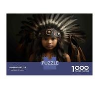 Rompecabezas para Adolescentes De 1000 Piezas Native American Indian Headdress Rompecabezas para Adultos Juegos Relajantes Corte De Precisión Diversión En Casa Actividades, 70x50cm/1000pcs
