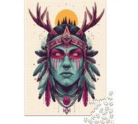 Rompecabezas para Adolescentes De 1000 Piezas Native American Spirit Art Print Rompecabezas para Adultos Juegos Relajantes Mejora La Memoria Desafiante De Completar 70x50cm/1000pcs