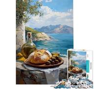 Rompecabezas para Adolescentes de 1000 Piezas Naturaleza Muerta mediterránea difícil y desafiante Regalo de cumpleaños Juego Educativo para Mayores de 14 años (38x26cm)