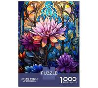 Rompecabezas para Adolescentes De 1000 Piezas Nature Stained Glass Rompecabezas para Adultos Juguetes Antiestrés Arte De Pared Regalos De Cumpleaños Y Únicos 52x38cm/1000pcs