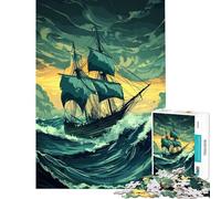 Rompecabezas para Adolescentes de 1000 Piezas Navegando a través de la tormenta Ayuda a ejercitar el Cerebro y a aliviar el estrés Juego de ingenio para Mayores de 14 años (38x26cm)