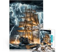 Rompecabezas para Adolescentes de 1000 Piezas Navegando a través de la tormenta Diversión Familiar Lista de Deseos con Papá Noel 38x26cm