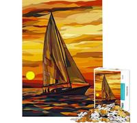 Rompecabezas para Adolescentes de 1000 Piezas Navegando al Atardecer Juego Familiar adictivo para Cultivar la Paciencia Gran Regalo para Juegos Que mejoran la Memoria (Tamaño 38x26cm)