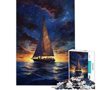 Rompecabezas para Adolescentes de 1000 Piezas Navegando bajo Las Estrellas Juego práctico e Intelectual Regalo Ideal para los Amantes de los Juegos Un Reto difícil (tamaño 38x26cm)