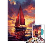 Rompecabezas para Adolescentes de 1000 Piezas Navegando hacia el Atardecer Cada Pieza es única Regalo Ideal para cumpleaños y Ocasiones Especiales 50x75cm