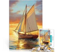 Rompecabezas para Adolescentes de 1000 Piezas Navegando hacia el Atardecer Juguetes de Juego desafiantes Regalo Divertido 52x38cm