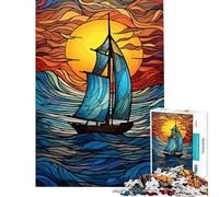 Rompecabezas para Adolescentes de 1000 Piezas Navegando por el mar Rompecabezas Abstracto Juego práctico Regalo Ideal para Mujeres (Tamaño 38x26cm)
