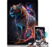 Rompecabezas para Adolescentes de 1000 Piezas Nebula Tiger con póster y Hoja de Trivia a Juego para Mayores de 14 años 38x26cm