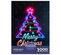 Rompecabezas para Adolescentes De 1000 Piezas Neon Christmas Tree Rompecabezas para Adultos Juego De Ingenio Mejora La Memoria Regalos para Amigos Y Familiares 52x38cm/1000pcs