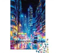Rompecabezas para Adolescentes De 1000 Piezas Neon Cityscape Vibrant Night Scene -1 Rompecabezas para Adultos Juego De Ingenio para Mejorar La Memoria Actividades Divertidas En Casa 52x38cm/1000pcs