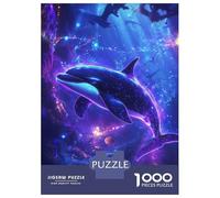 Rompecabezas para Adolescentes De 1000 Piezas Neon Dolphin Fantasy Rompecabezas para Adultos Juego De Ingenio Decoración De Pared Difícil Y Desafiante 52x38cm/1000pcs
