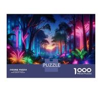 Rompecabezas para Adolescentes De 1000 Piezas Neon Forest Sunset Rompecabezas para Adultos Juegos Relajantes Regalos para Mujeres Ayuda A Ejercitar El Cerebro 70x50cm/1000pcs