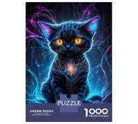 Rompecabezas para Adolescentes De 1000 Piezas Neon Galaxy Kitten Rompecabezas Juguetes Antiestrés Corte De Precisión Cumpleaños 70x50cm/1000pcs