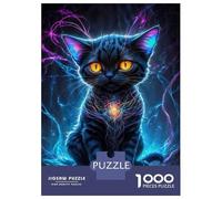Rompecabezas para Adolescentes De 1000 Piezas Neon Galaxy Kitten Rompecabezas para Adultos Juegos Familiares Corte De Precisión Regalos Y Cumpleaños Únicos 38x26cm/1000pcs