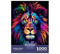Rompecabezas para Adolescentes De 1000 Piezas Neon Lion Rompecabezas para Adultos Juguetes De Bricolaje Análisis Y Lógica Regalo De Cumpleaños, Regalos, 52x38cm/1000pcs