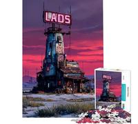 Rompecabezas para adolescentes de 1000 piezas Neon Outpost Wasteland Inn Un desafío educativo divertido y entretenido Juegos relajantes para mayores de 14 años Juego de rompecabezas disponible 38x26cm